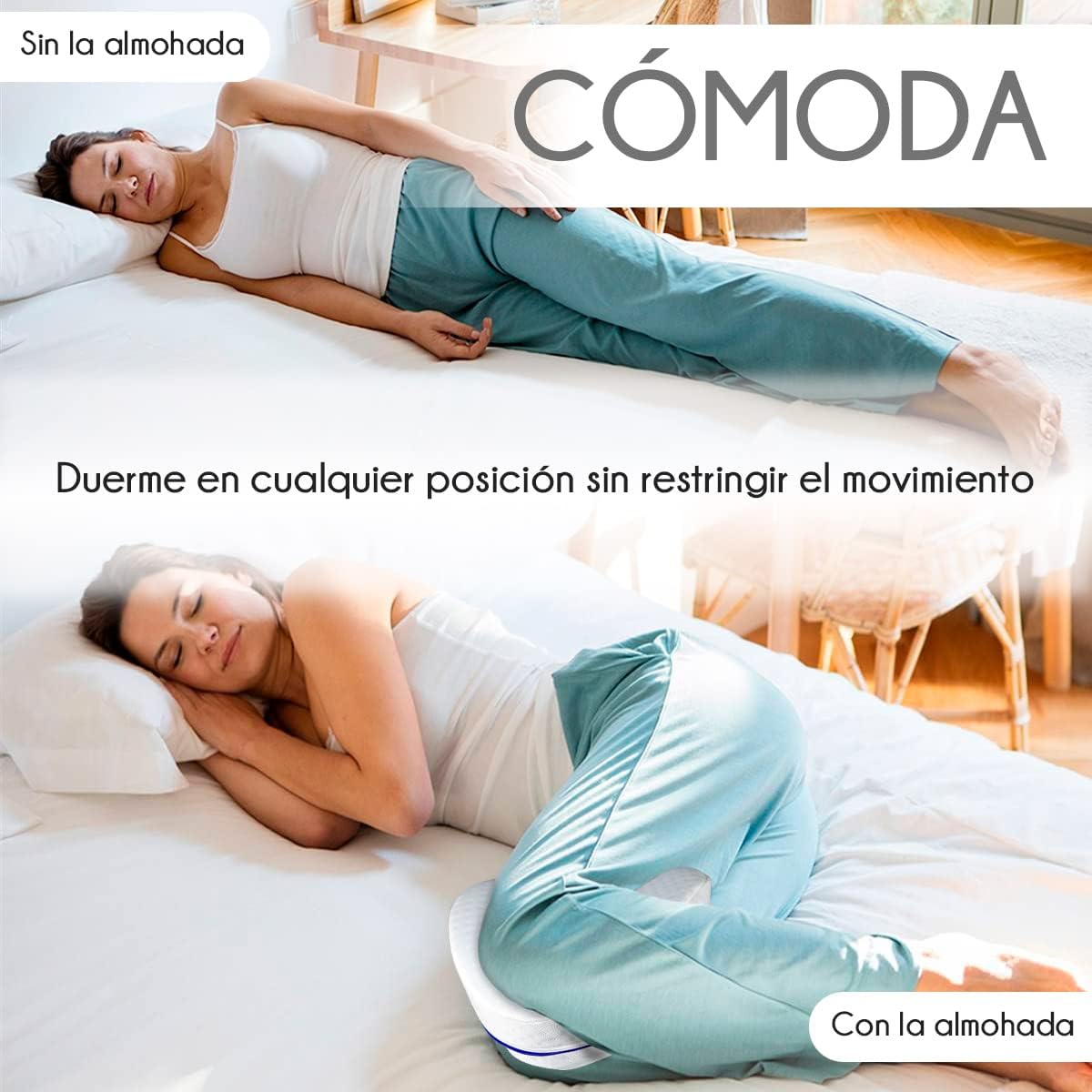 Cojín Ortopédico Memory Foam para Piernas | Más Comodidad al Dormir