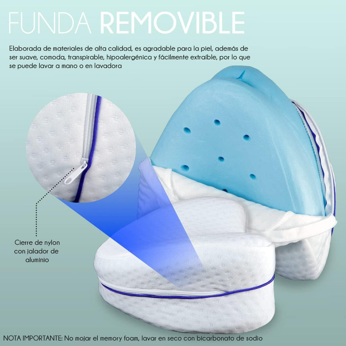 Cojín Ortopédico Memory Foam para Piernas | Más Comodidad al Dormir