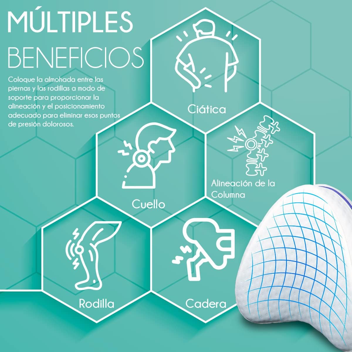 Cojín Ortopédico Memory Foam para Piernas | Más Comodidad al Dormir