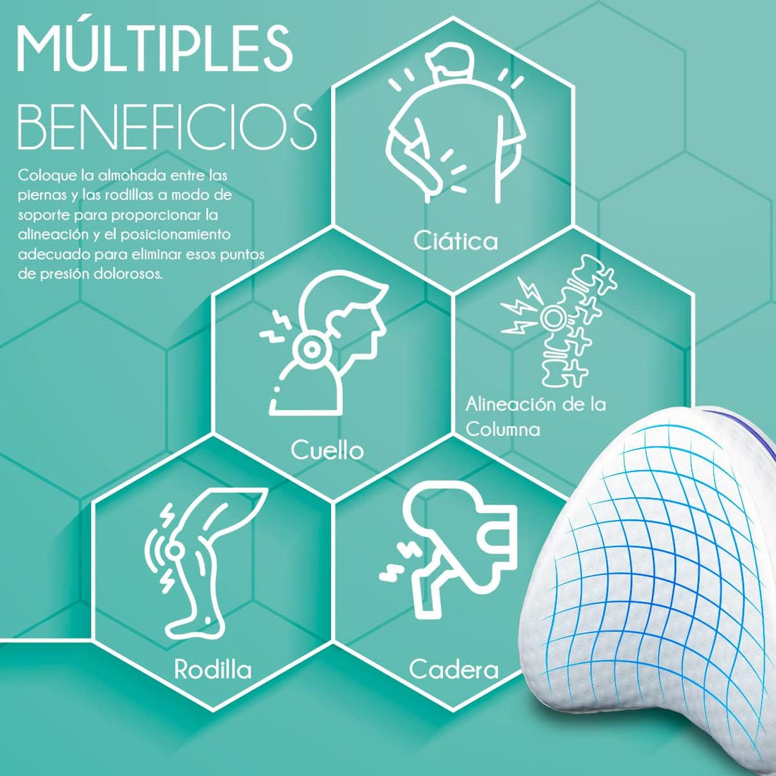 Cojín Ortopédico Memory Foam para Piernas | Más Comodidad al Dormir