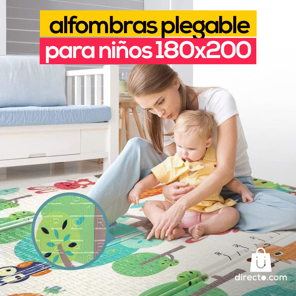Alfombra Niños 2 mts x 1.8 mts - Antigolpes, Plegable y Reversible – DIRECTO